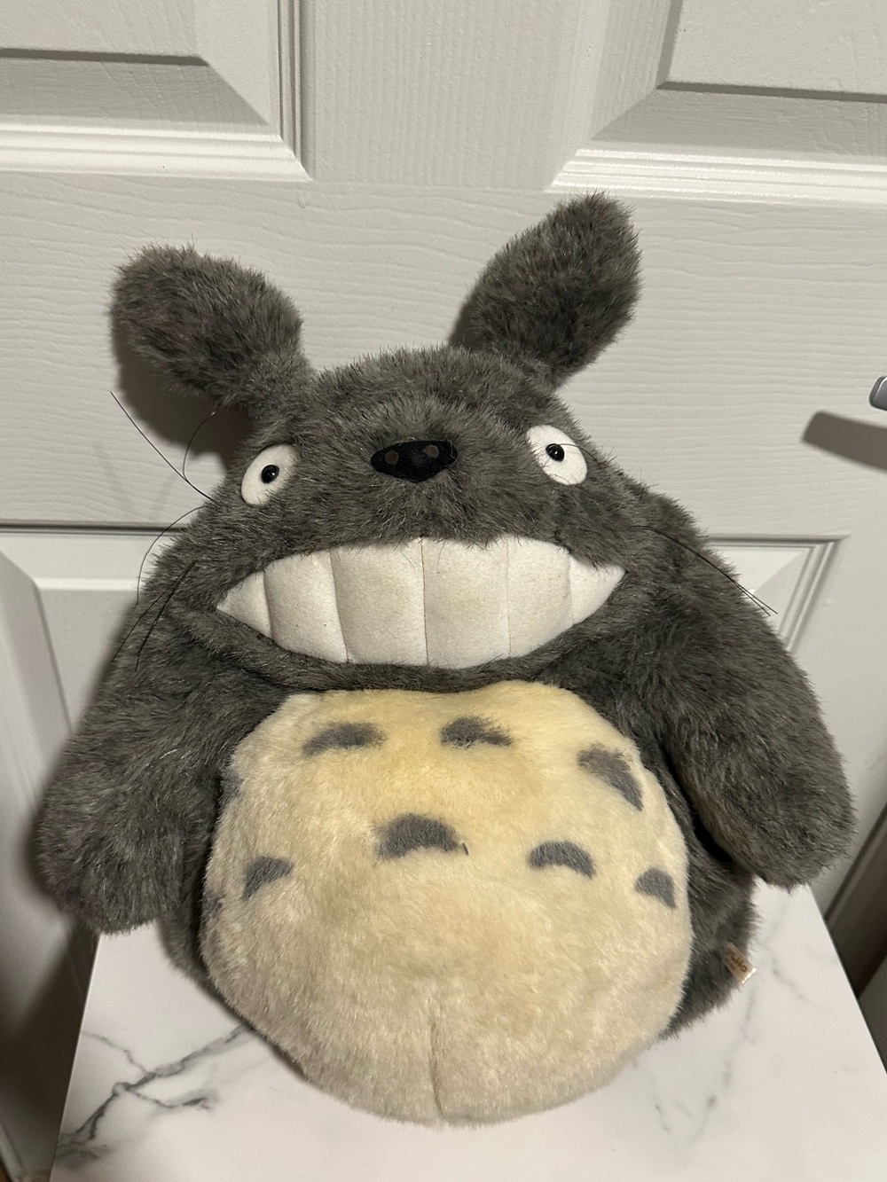 Totoro Plush Backpack Soft Gray and Cream Stuffed Character